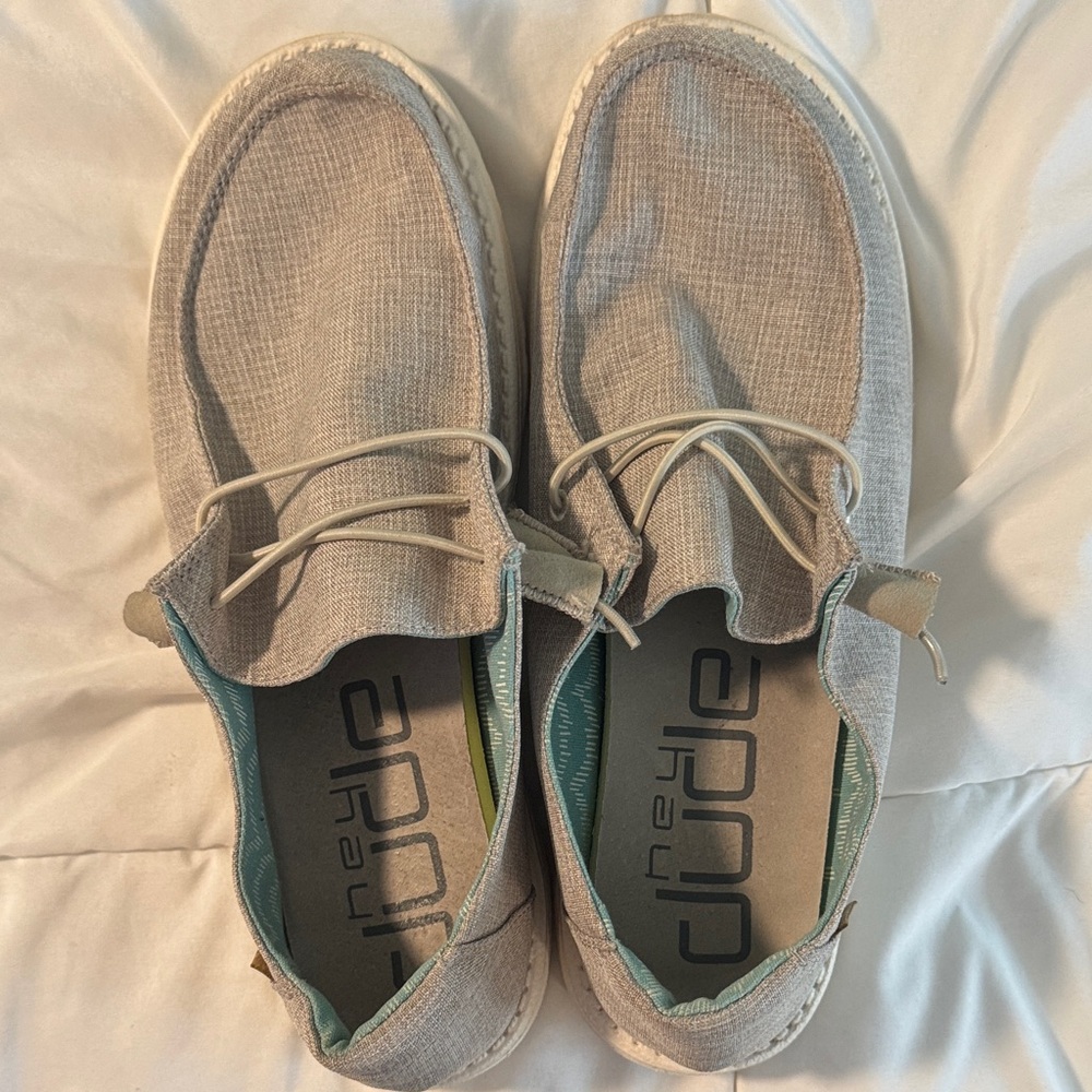 Hey Dude Woman’s Loafers - Light Gray and Cream